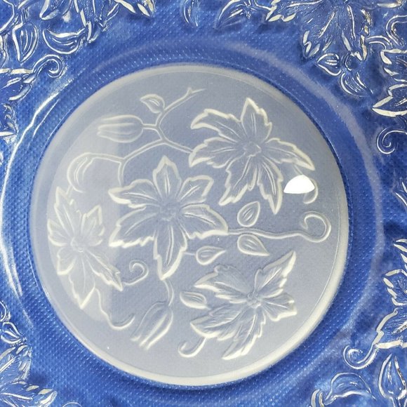 Princess House Fantasia Frosted Crystal Floral Design Small Plate Home Décor - Picture 11 of 12